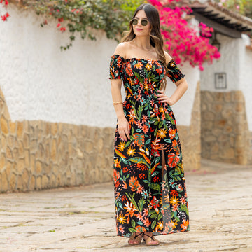 Vestido largo flores NEW