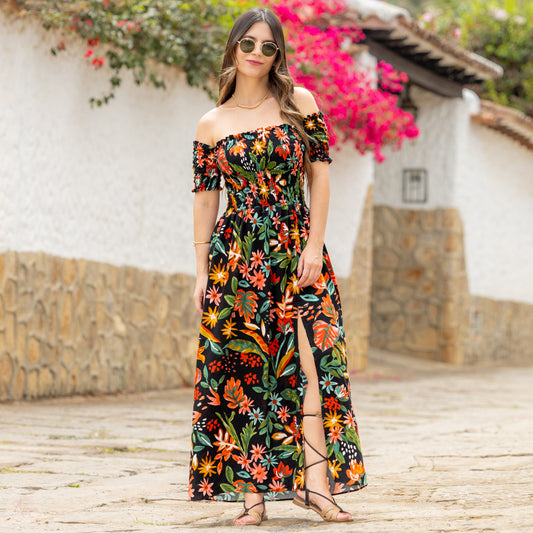 Vestido largo flores NEW