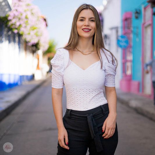 Blusa blanca Ojalillo