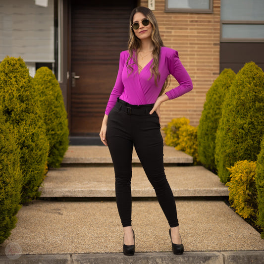 Body fucsia hombreras