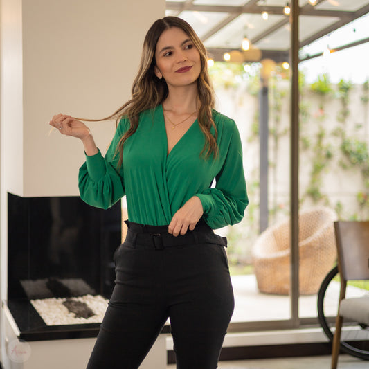 Blusa verde esmeralda