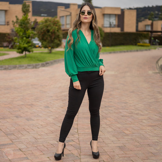 Blusa verde esmeralda