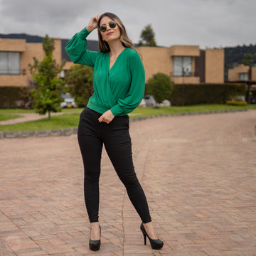 Blusa verde esmeralda
