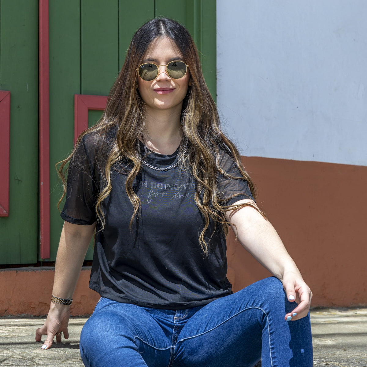 Blusa malla negra