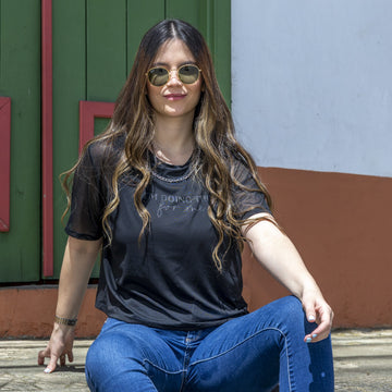 Blusa malla negra