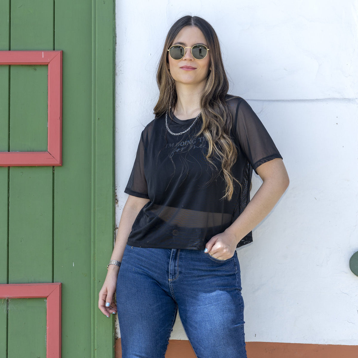 Blusa malla negra