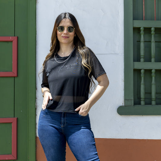 Blusa malla negra