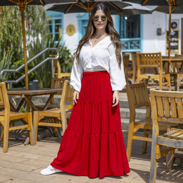 Falda Larga Roja