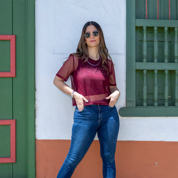Blusa Vinotinto Cadena