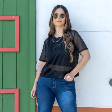 Blusa Negra Cadena