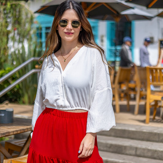 Blusa Blanca Botones