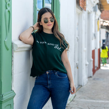 Camiseta Verde Hilos