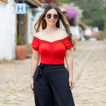 Blusa Roja Encauchada