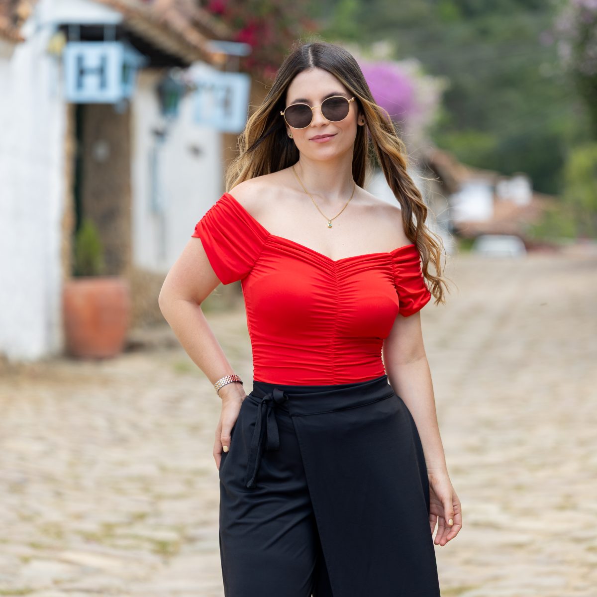 Blusa Roja Encauchada