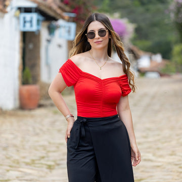 Blusa Roja Encauchada
