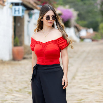Blusa Roja Encauchada