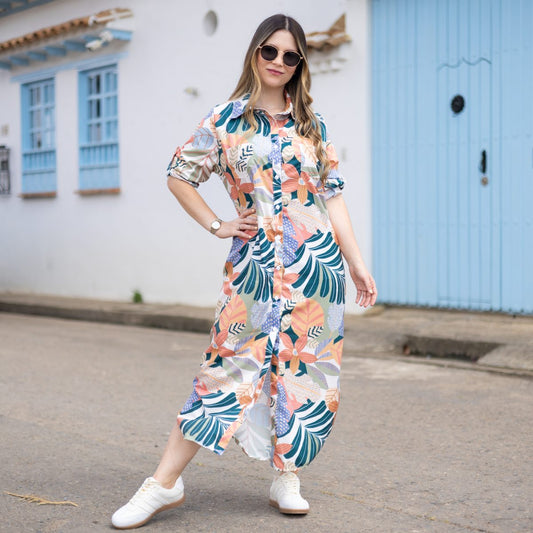 Camisero largo flores