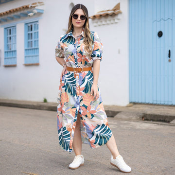Camisero largo flores