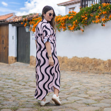 Camiseroa rosa y negro