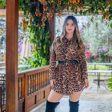 Camisero animal print manga larga