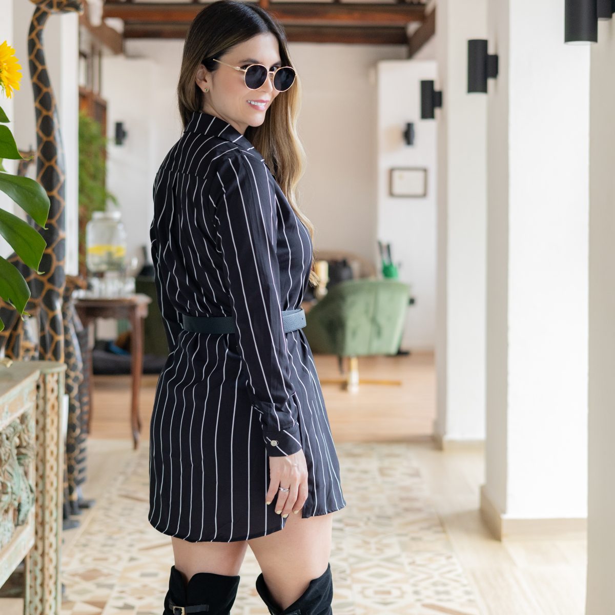 Camisero negro rayas