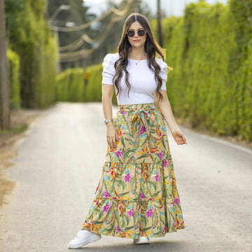 Falda larga flores New