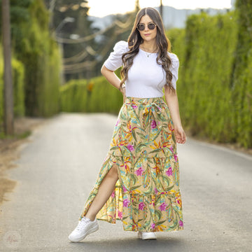 Falda larga flores New