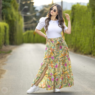 Falda larga flores New