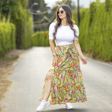Falda larga flores New