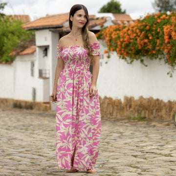 Vestido largo rosa