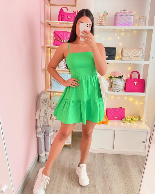 Vestido tiras Verde