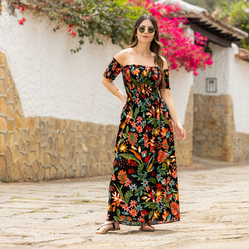 Vestido largo flores NEW