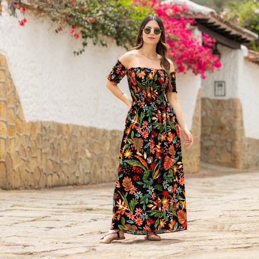 Vestido largo flores NEW