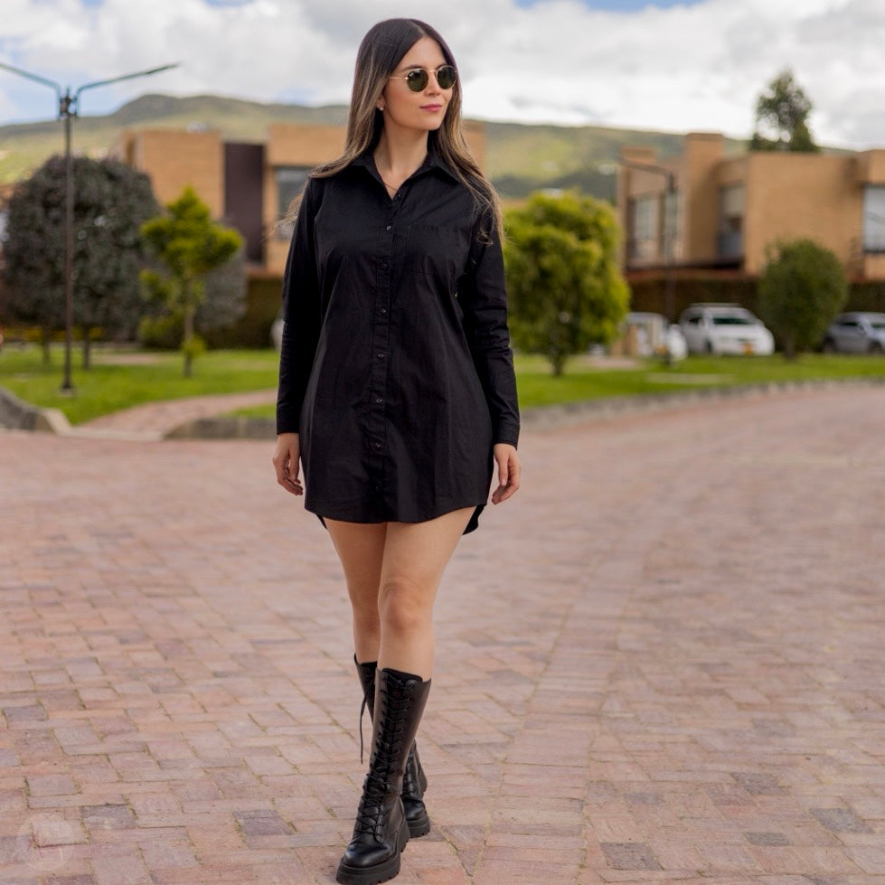 Vestido Camisero Negro