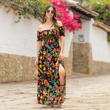 Vestido largo flores NEW