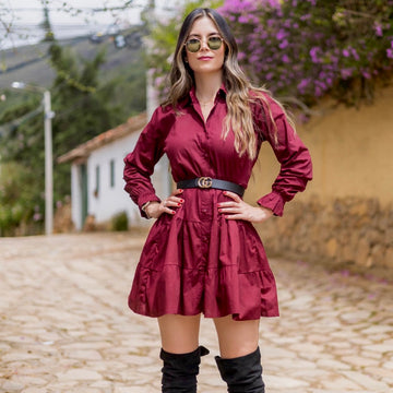Vestido vinotinto rotondo