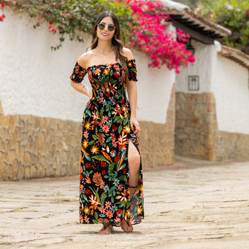 Vestido largo flores NEW