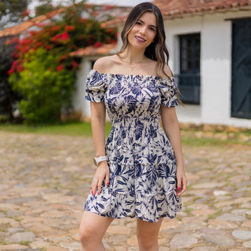 Vestido Flores Azules