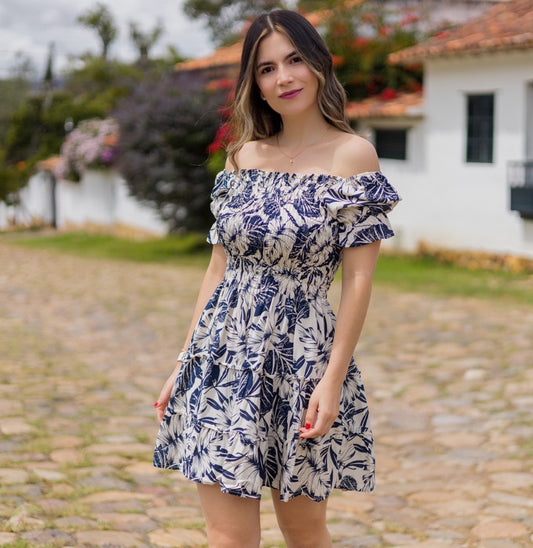 Vestido Flores Azules