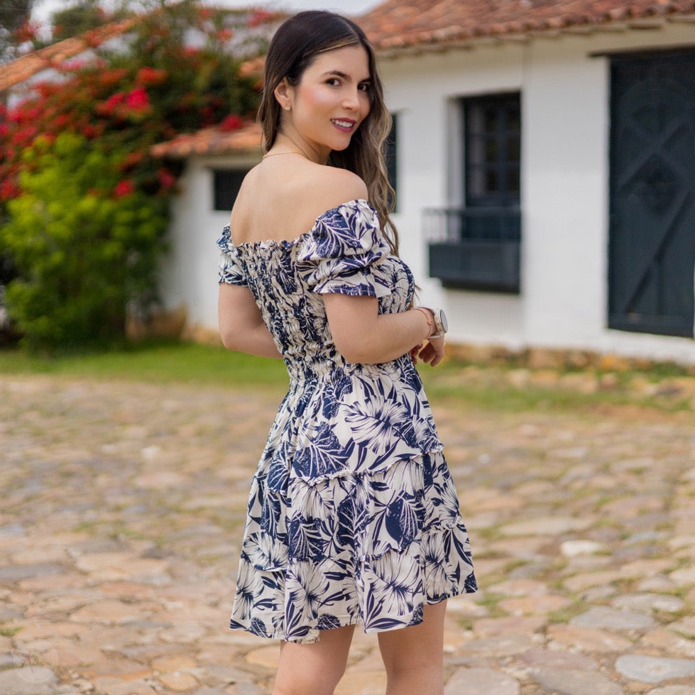 Vestido Flores Azules