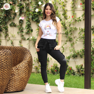 Pantalón Negro Camuflado