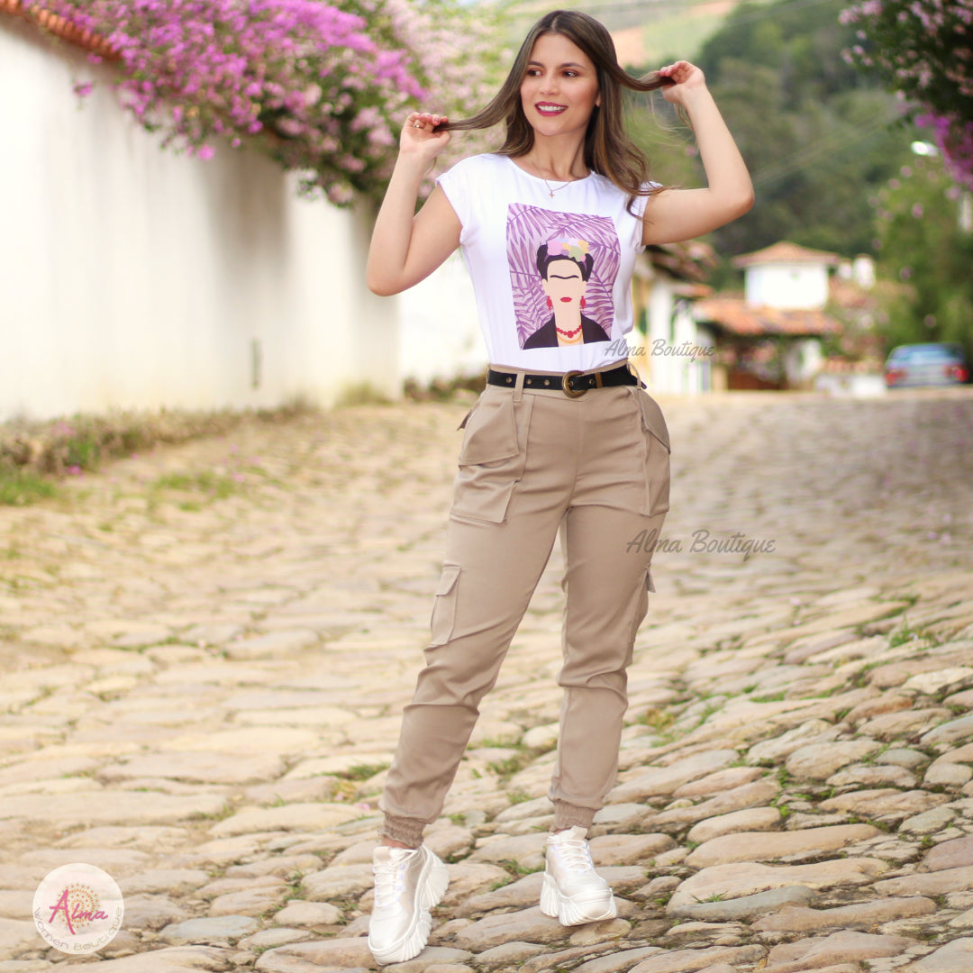 Pantalón camuflado Beige